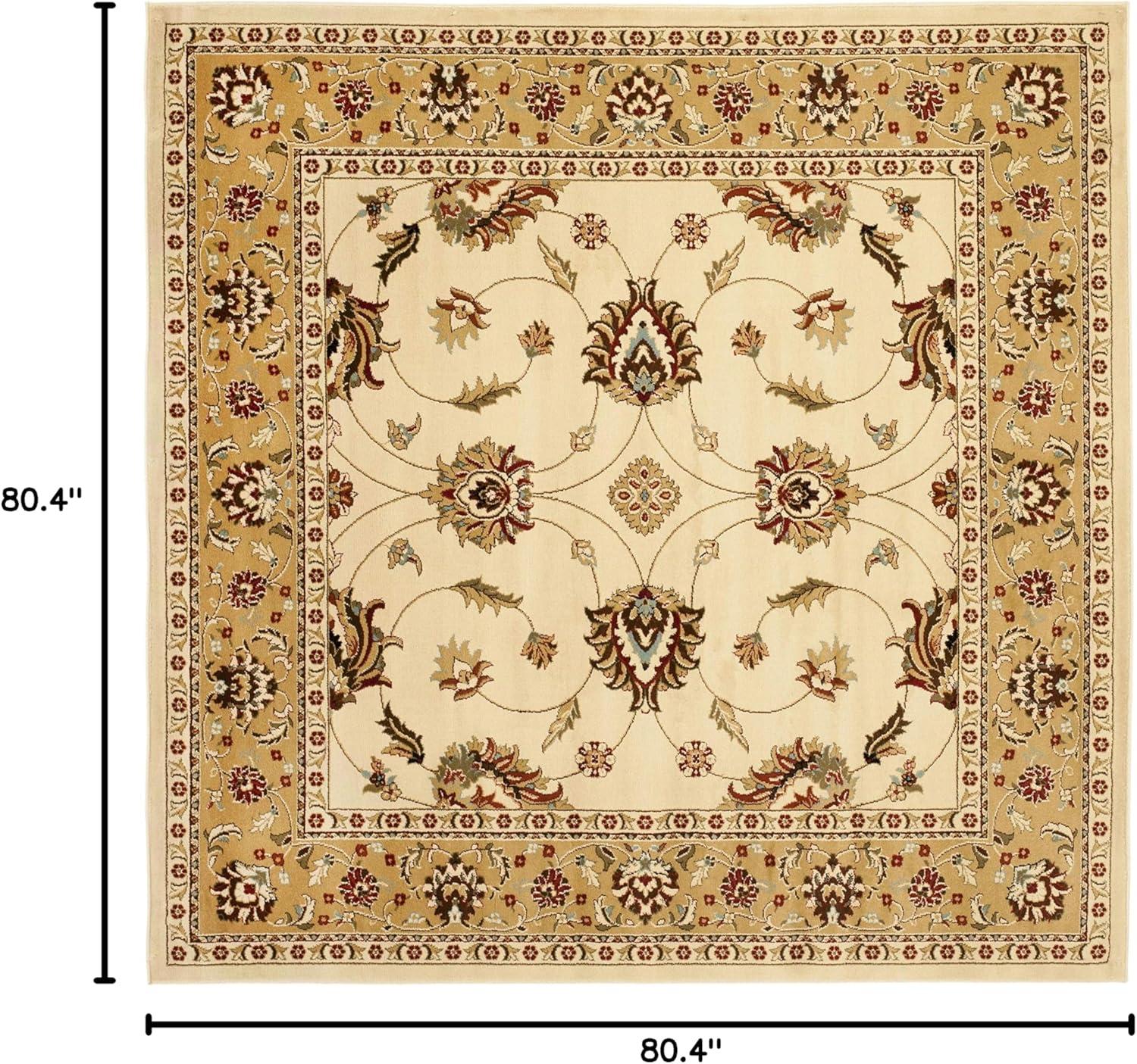 Lyndhurst LNH553 Power Loomed Area Rug - Ivory/Beige - 6'7"x6'7" - Safavieh