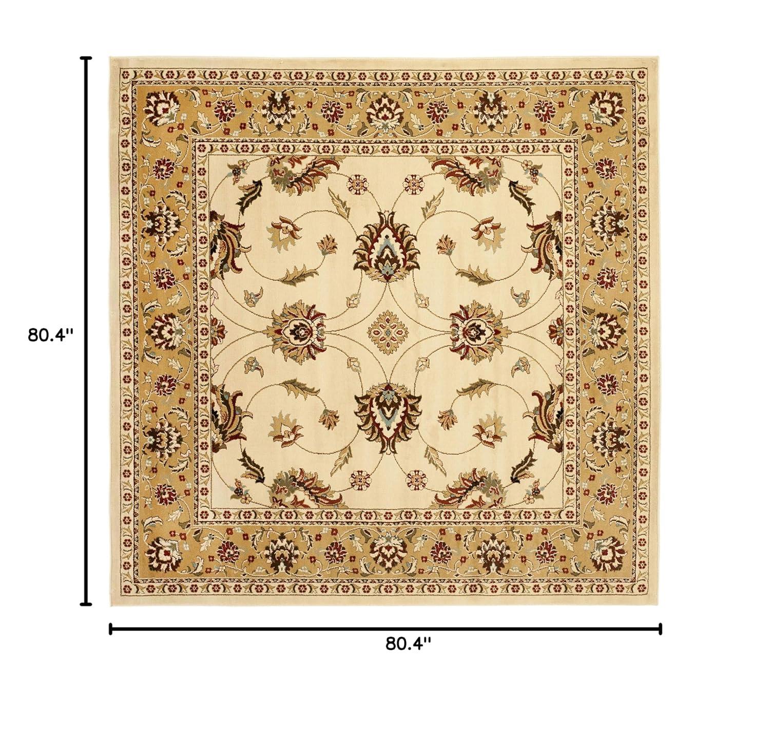 Lyndhurst LNH553 Power Loomed Area Rug - Ivory/Beige - 6'7"x6'7" - Safavieh