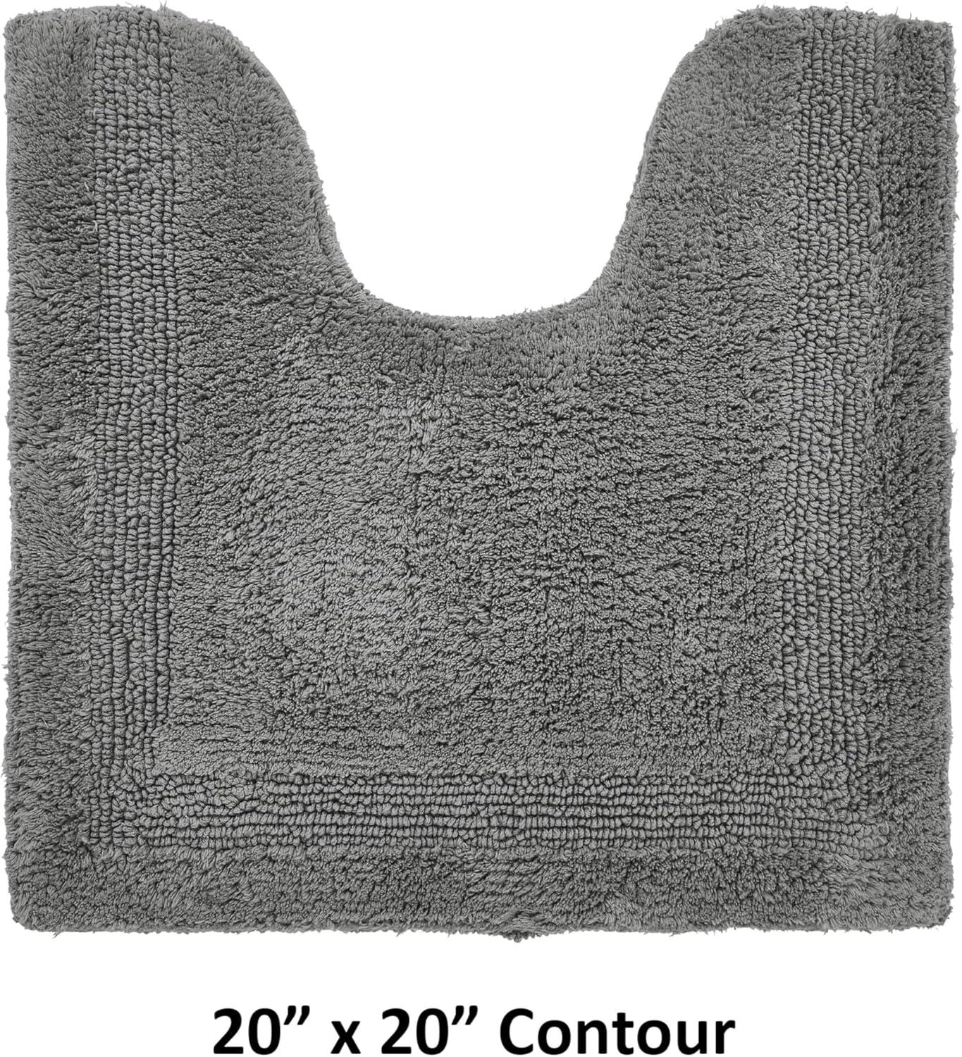 Better Trends Lux 100% Cotton Tufted Solid Reversible Bath Rug 20" x 20" Contour - Gray