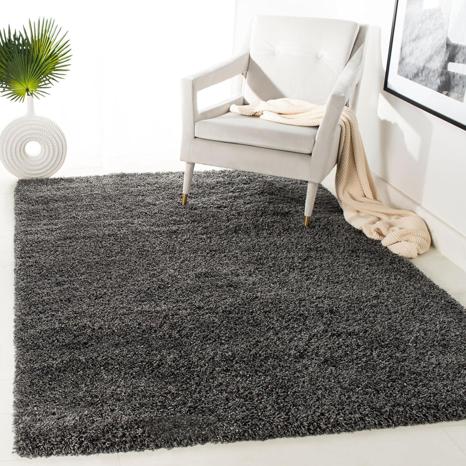 Laguna Shag SGL303 Power Loomed Indoor Area Rug - Dark Grey - 4'x6' - Safavieh.