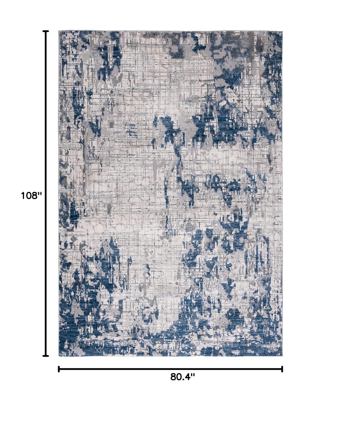 SAFAVIEH Meadow Bairre Abstract Area Rug, Ivory Grey/Blue, 6'7" x 9'