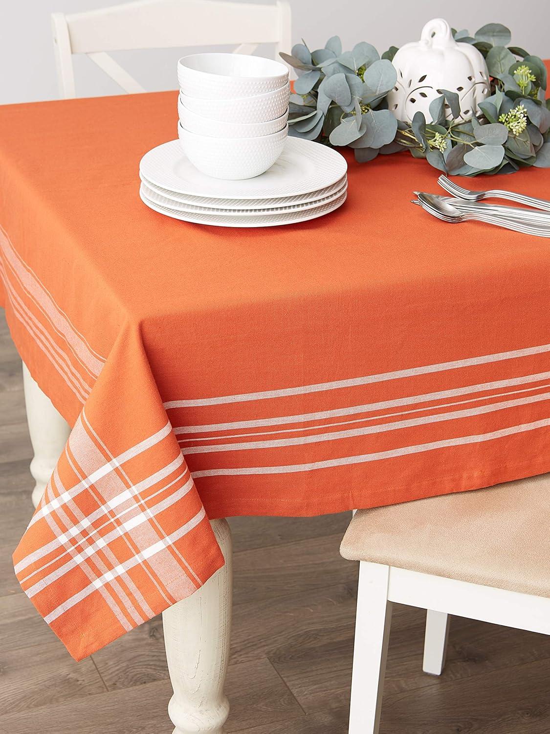 Burnt Orange Harvest Market Tablecloth 60X84