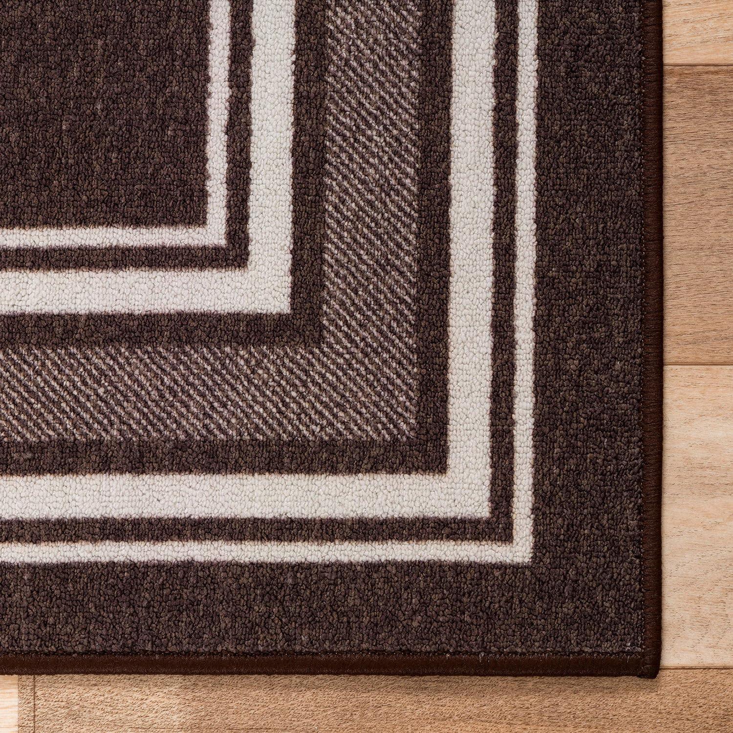 Quiogue Brown Non-Slip Area Rug