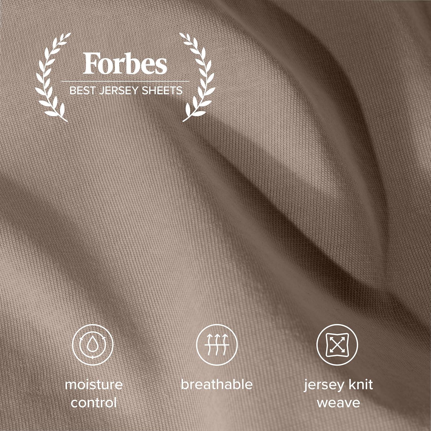 Bare Home Organic 100% Cotton Jersey Knit Fitted Sheet