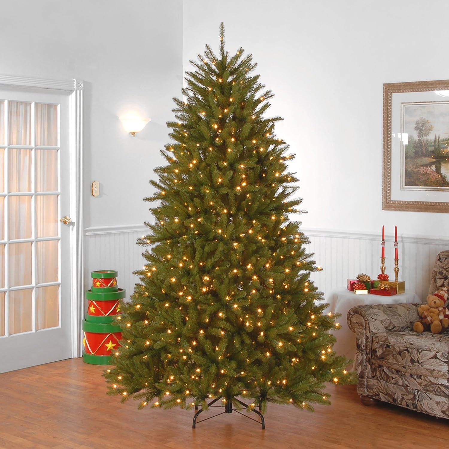 9-Foot Green Fir Artificial Christmas Tree with Dual Color LED Lights