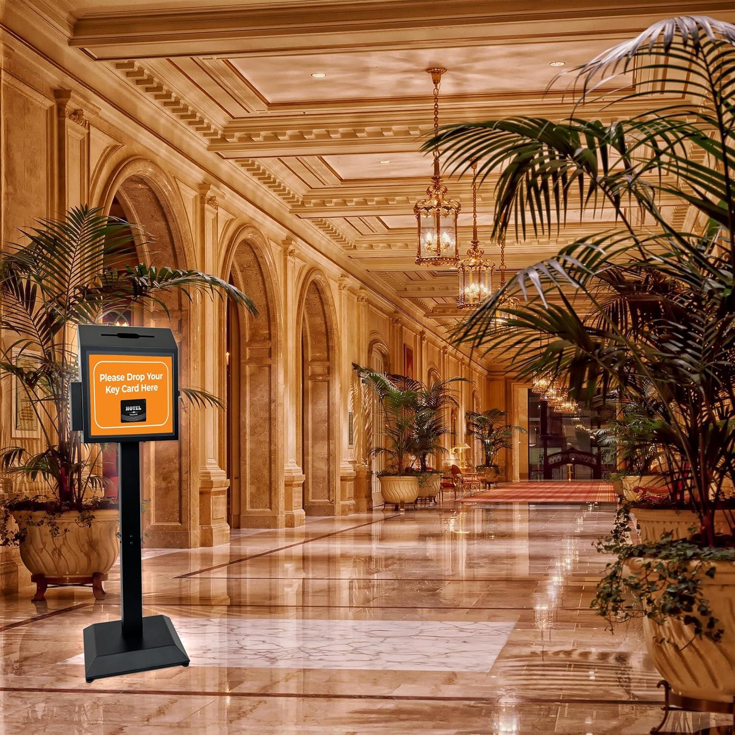 Plugsharge Suggestion Box With Stand,floor Standing Offering Box,combination Lock Ballot Collection Safe Box For Voting,charity,donation,church,school,election,hospital Feedback,and Car Rental Key Return, Black