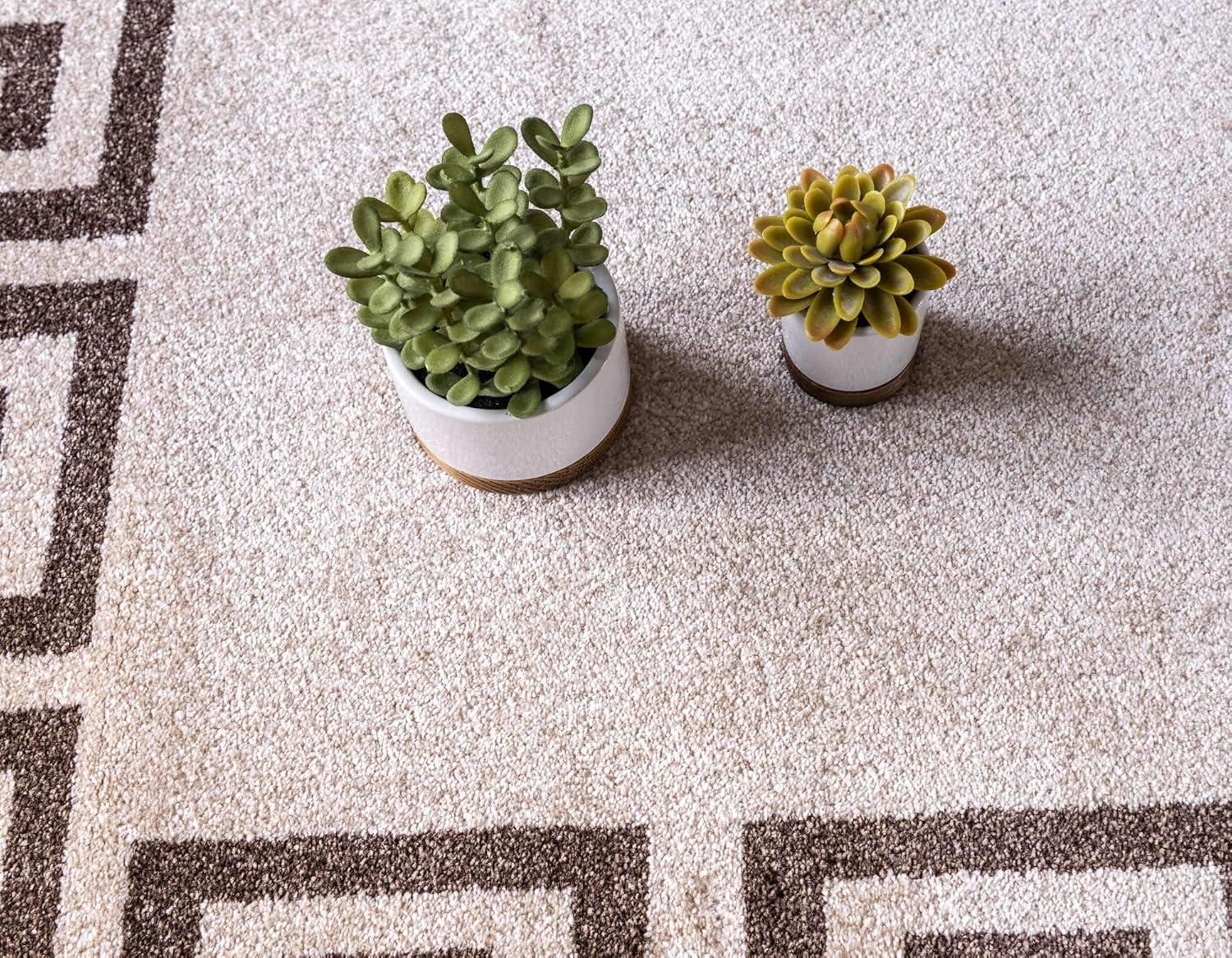 Unique Loom Athens Collection Area Rug - Modern (7' 1" x 10' Rectangle Gray/Beige)