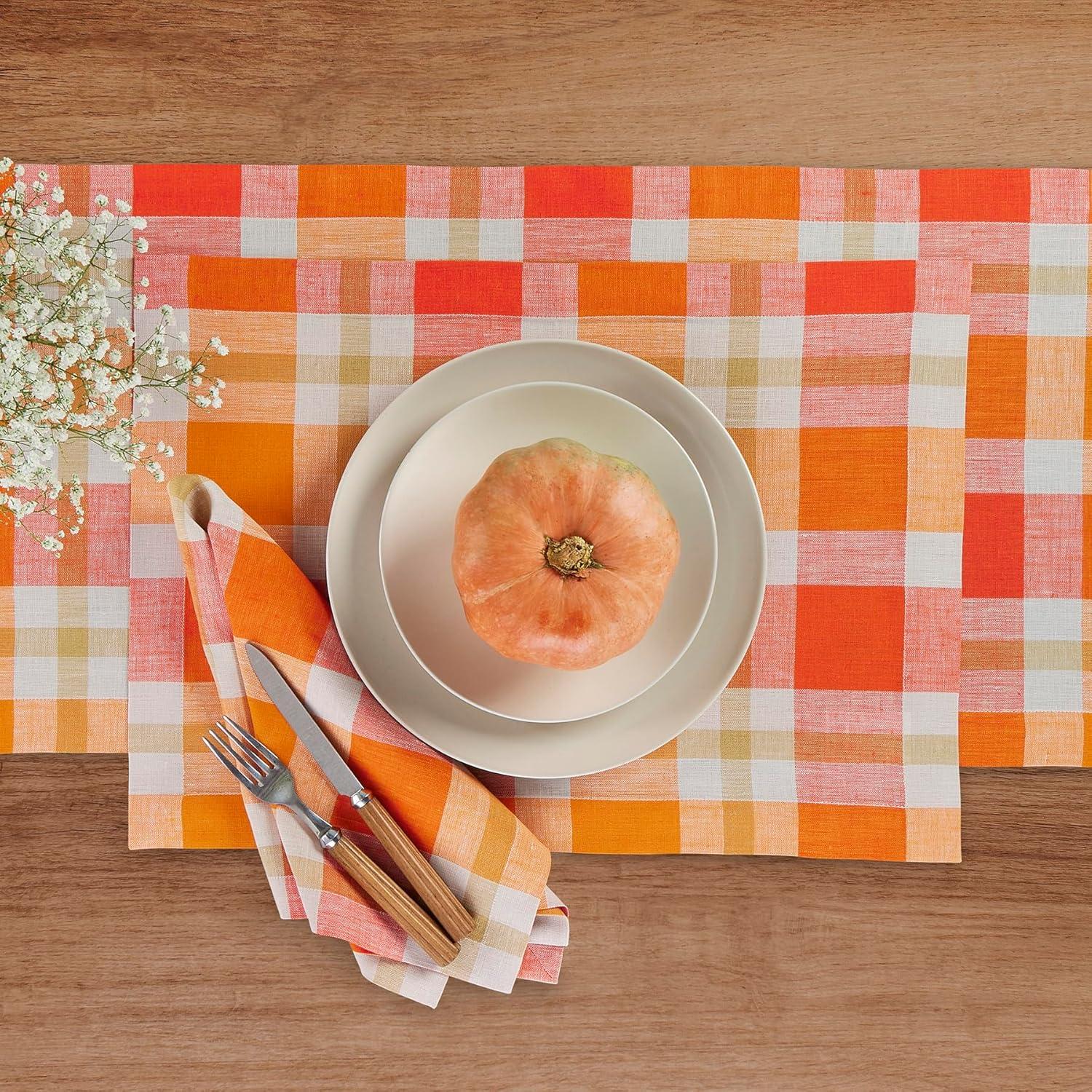 Fall Buffalo Check - 100% Pure Linen Placemats