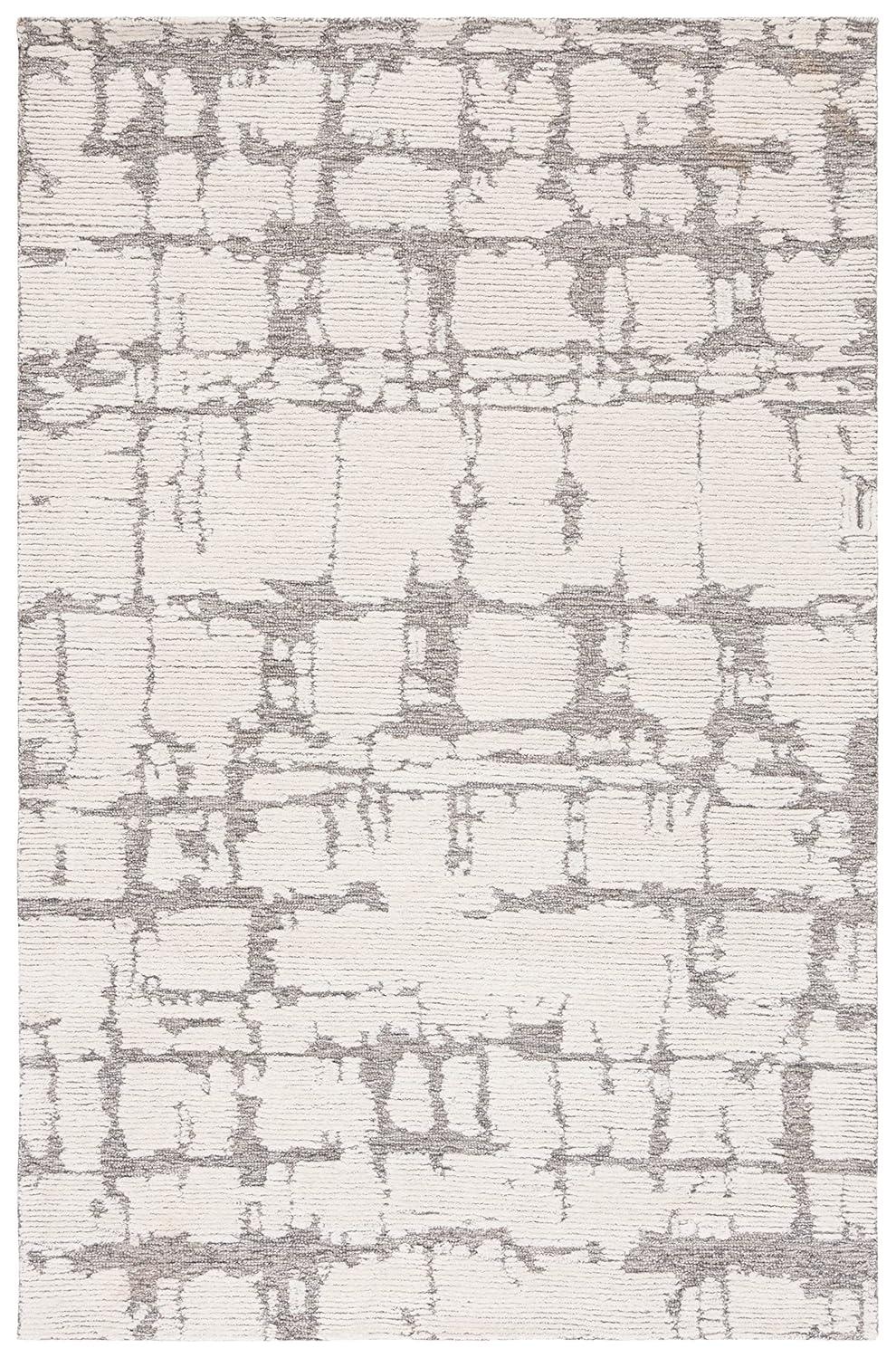 Martha Stewart Rugs Martha Stewart 4533 Hand Tufted Wool/Cotton Rug in Light Gray/Ivory