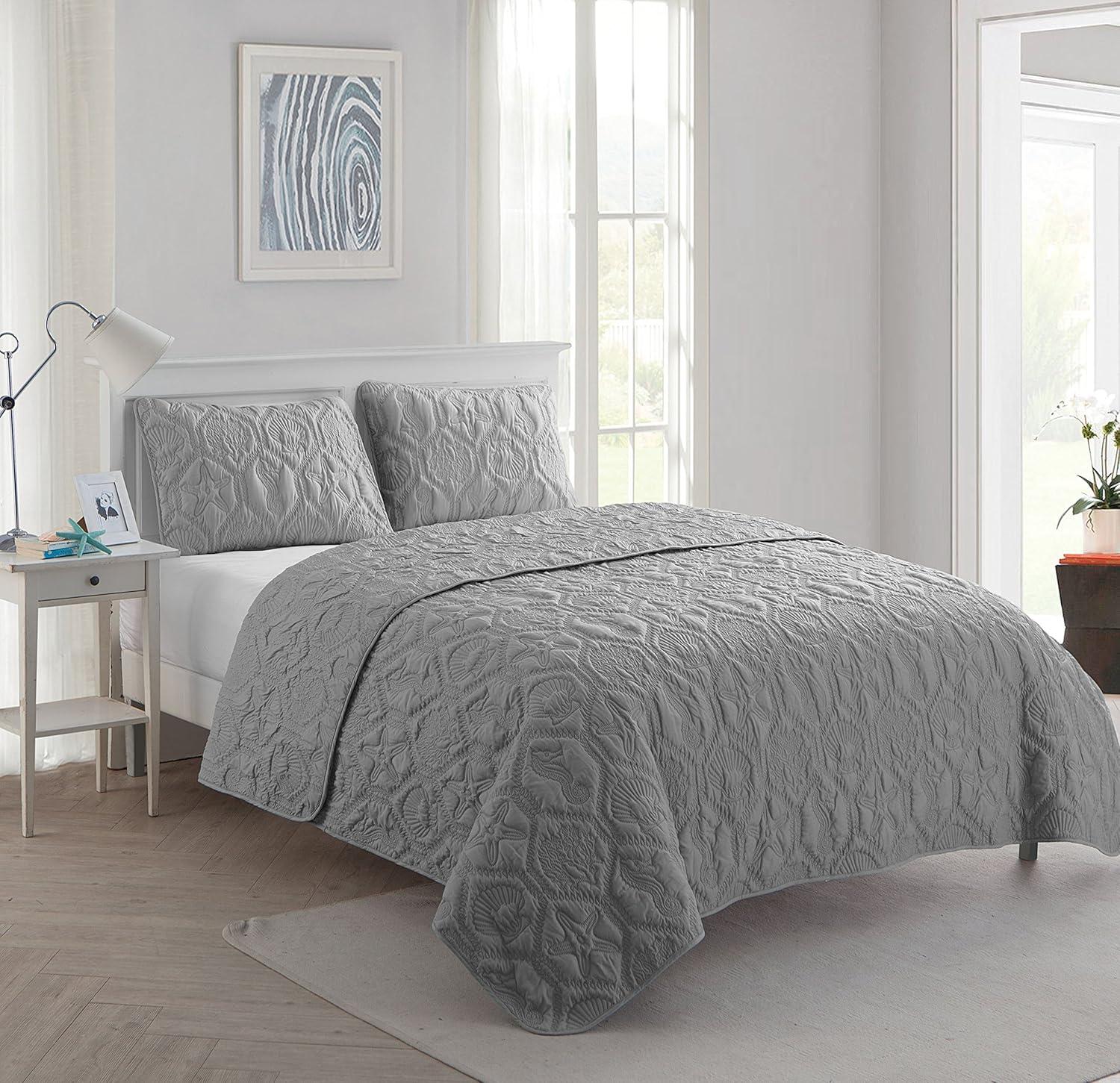 Shore Polyester Textured Sea Life Quilt Set