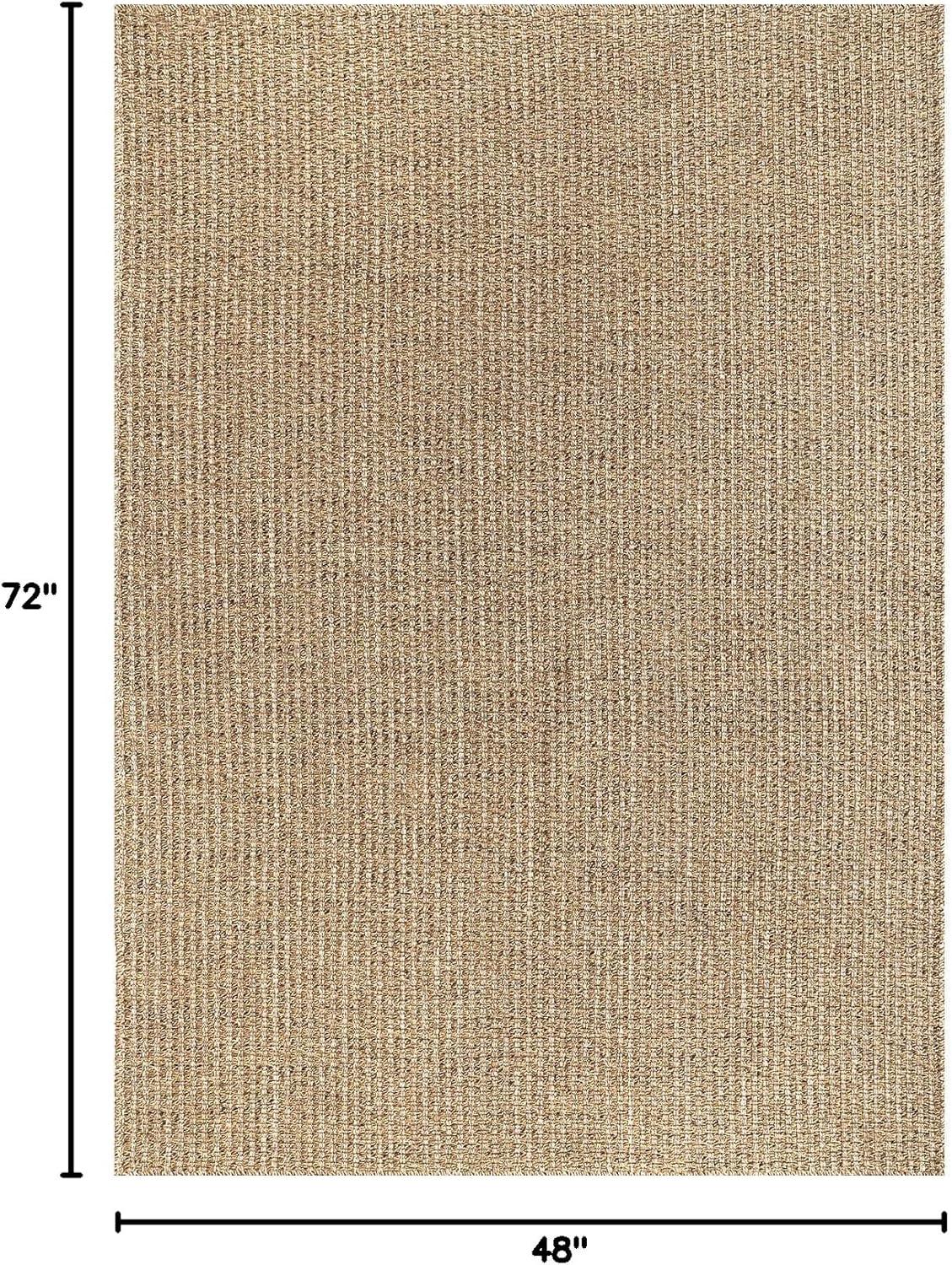 4'x6' Pata Hand Woven Chunky Jute Area Rug, Natural - JONATHAN Y
