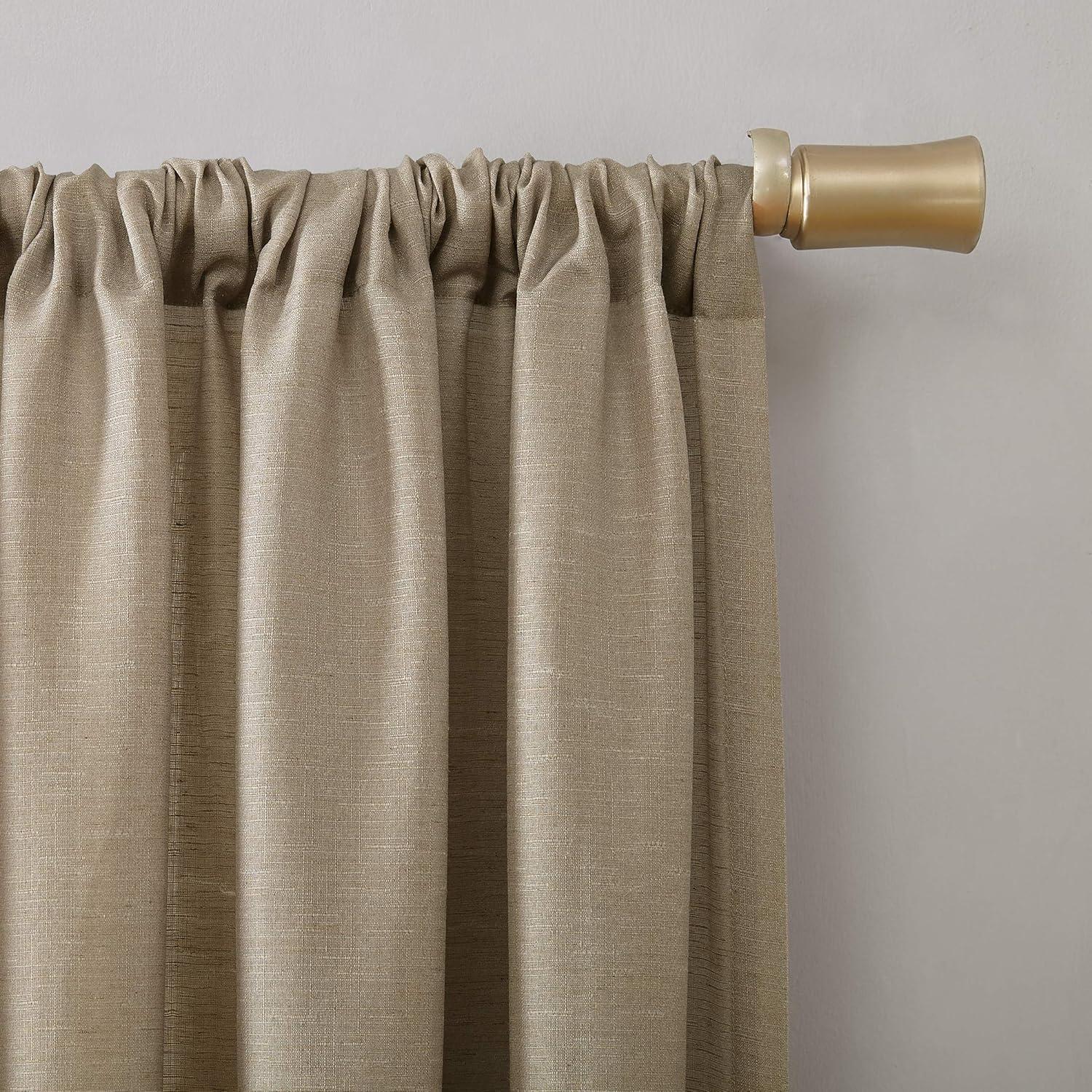 No. 918 Daniela 1-Piece Linen Blend Semi-Sheer Rod Pocket Curtain Panel, 54"x84", Taupe
