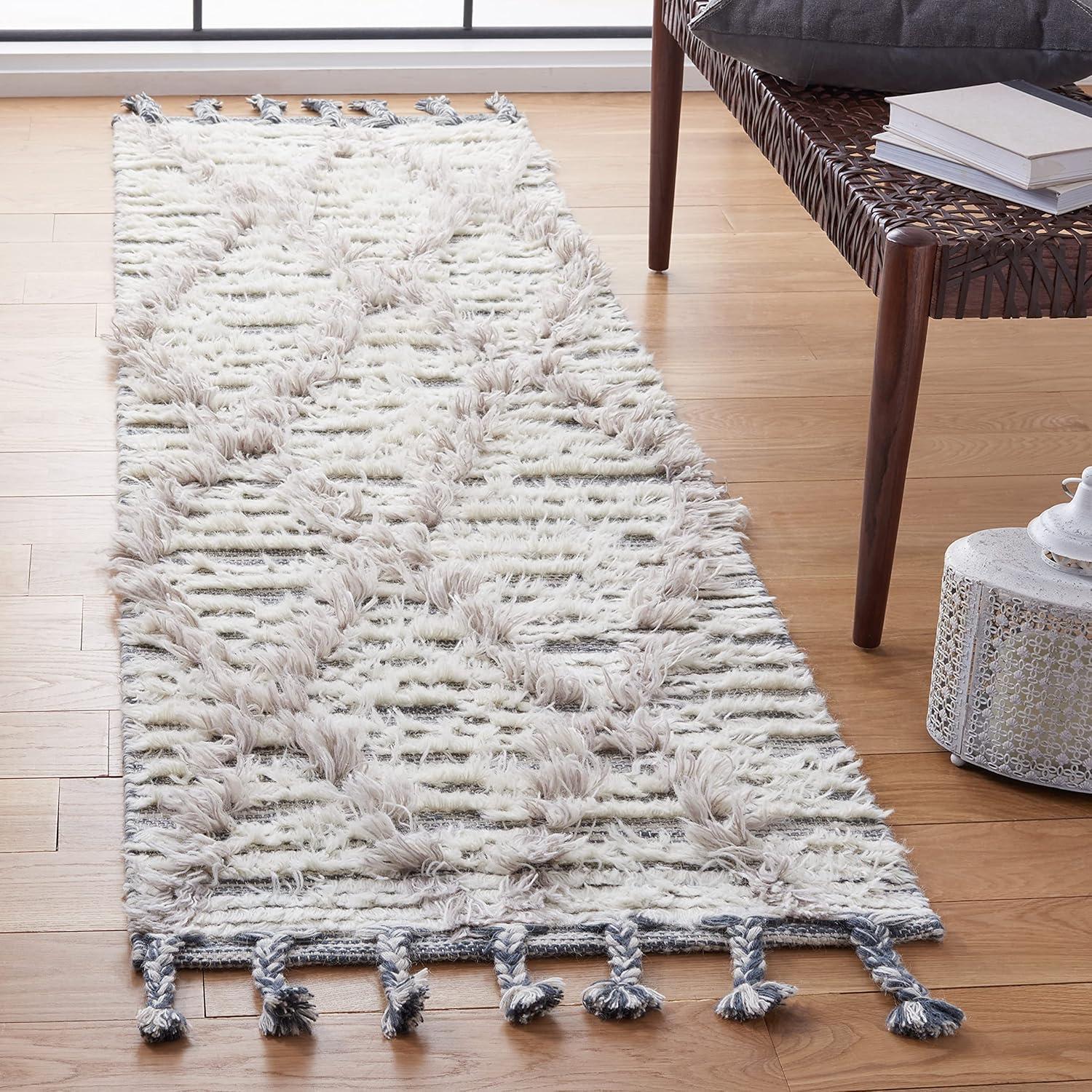 Kenya KNY953 Hand Woven Runner Rug - Ivory/Gray - 2'3"x8' - Safavieh.