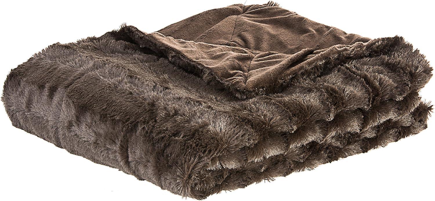 Cheer Collection Ultra Soft Faux Fur Throw Blanket - Chocolate (86" x 86")