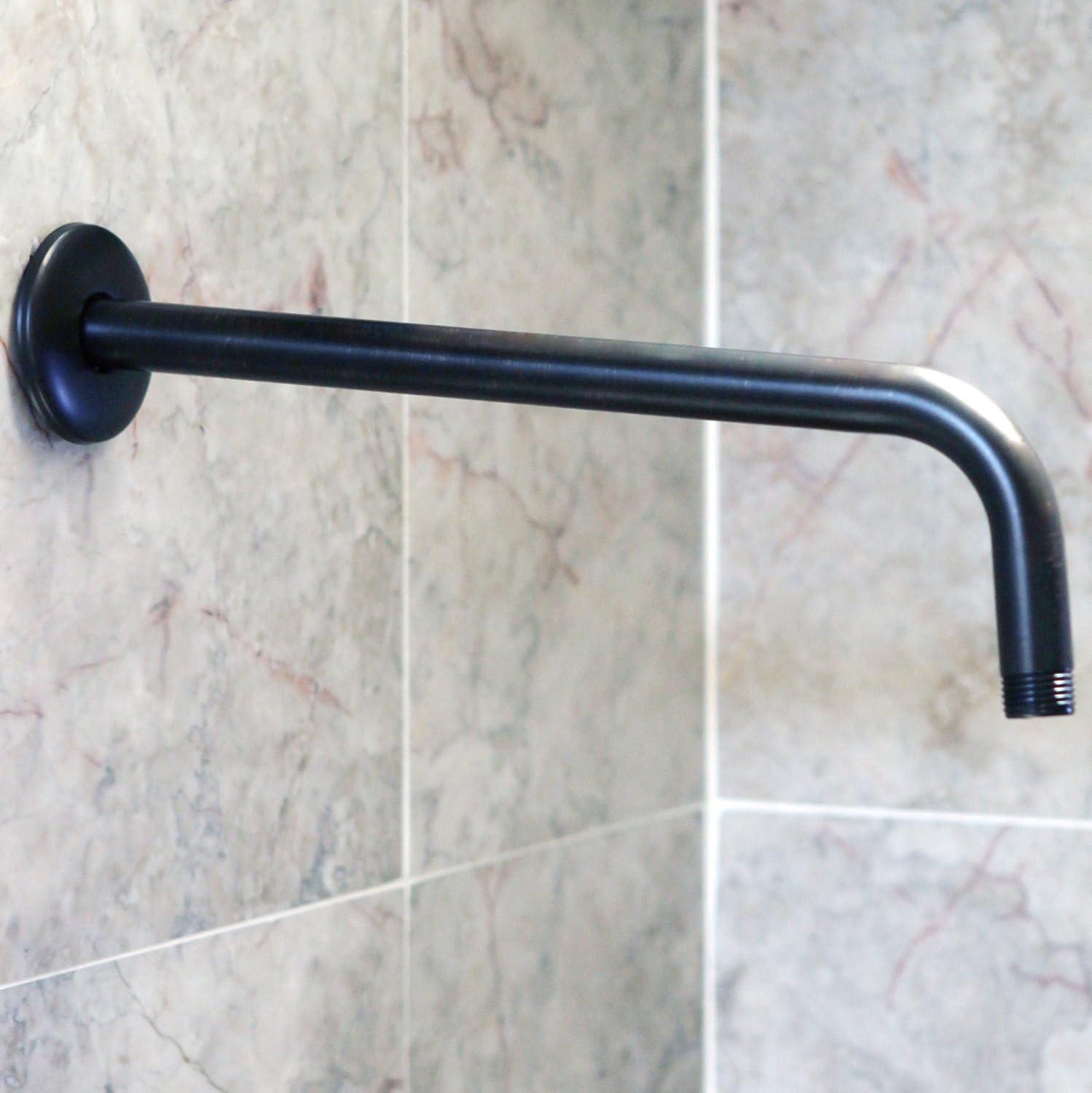 12-Inch Oil-Rubbed Bronze Wall-Mounted Shower Arm and Flange