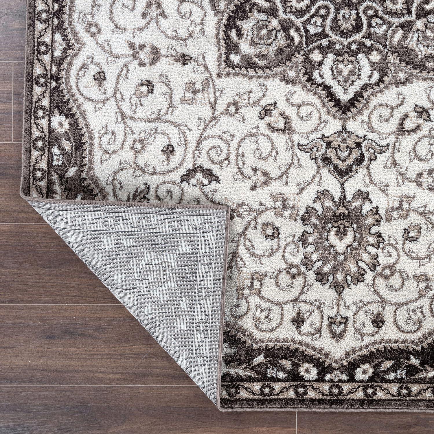 World Rug Gallery Traditional Medallion Area Rug - BROWN 7' 10" x 10'