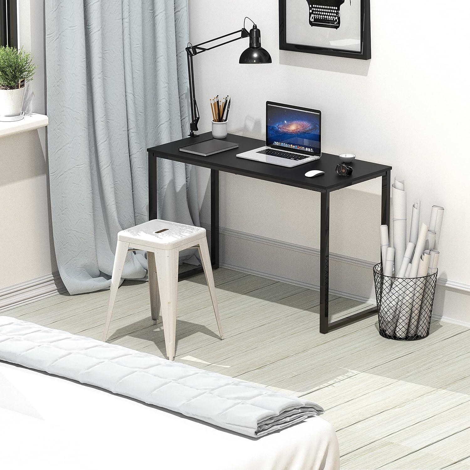 Black 32-Inch Steel Frame Computer Desk