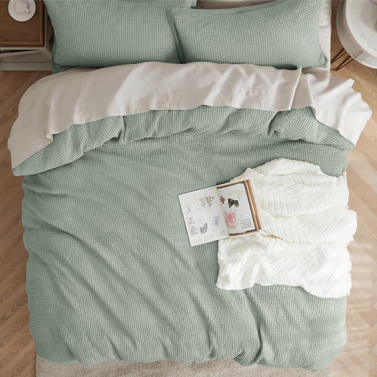 Bedsure Bedsure Cotton Duvet Cover Set - 100% Cotton Waffle Weave Coconut Duvet Cover