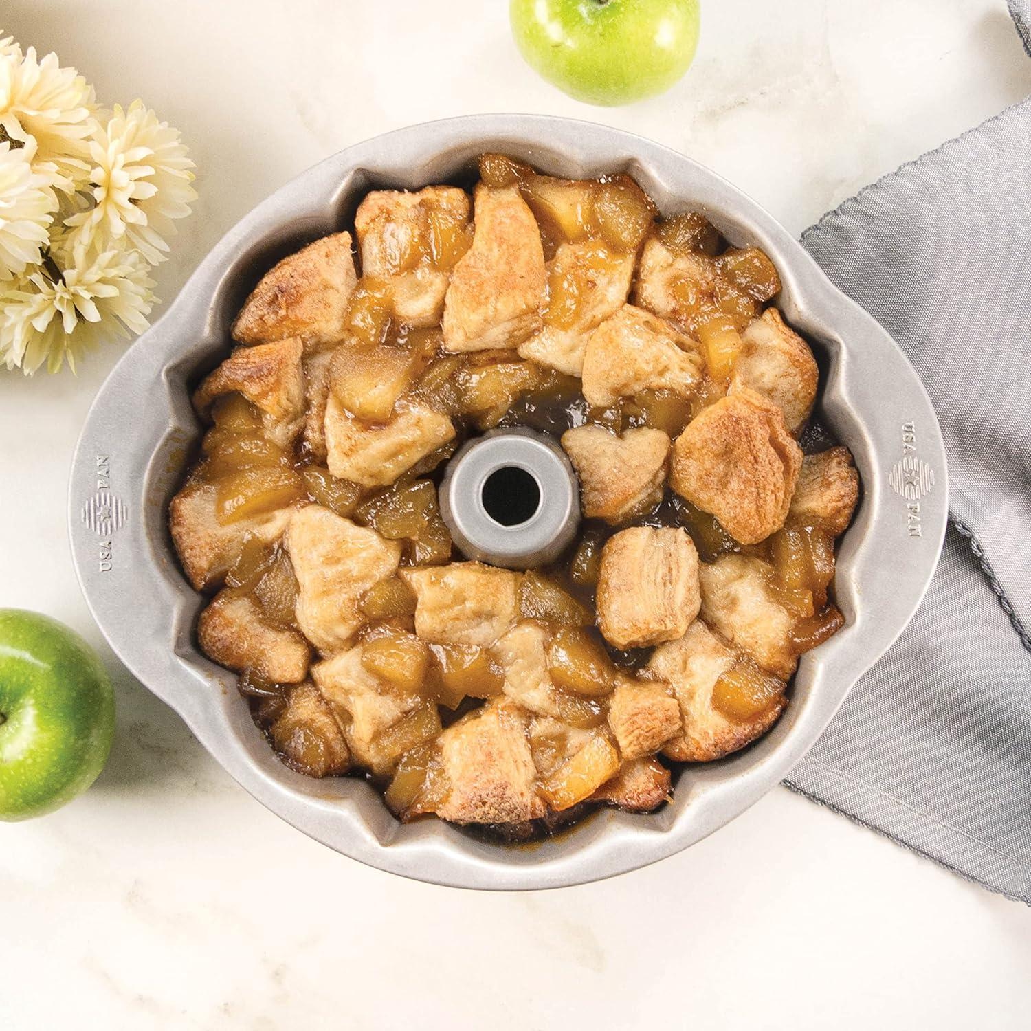 10-Inch Metallic Gray Non-Stick Fluted Silicone Bundt Pan