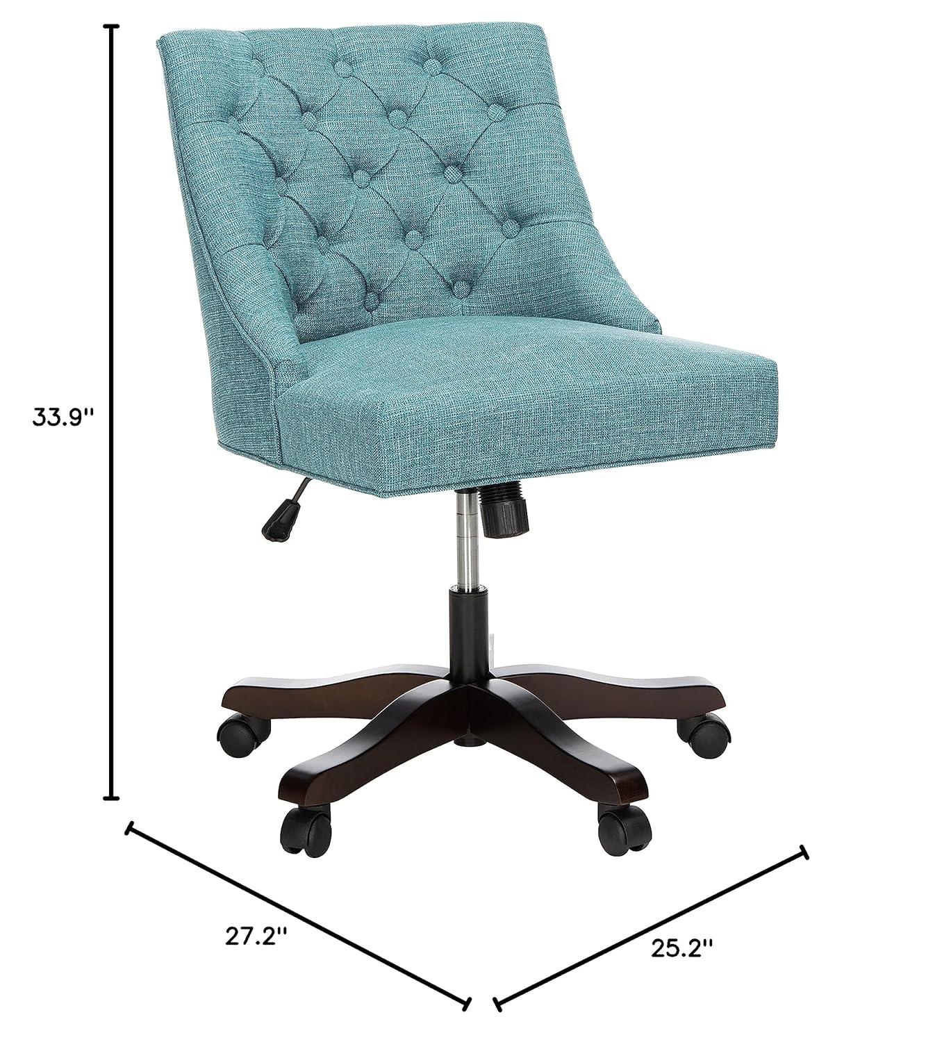 Soho Tufted Swivel Desk Chair - Light Blue - Safavieh