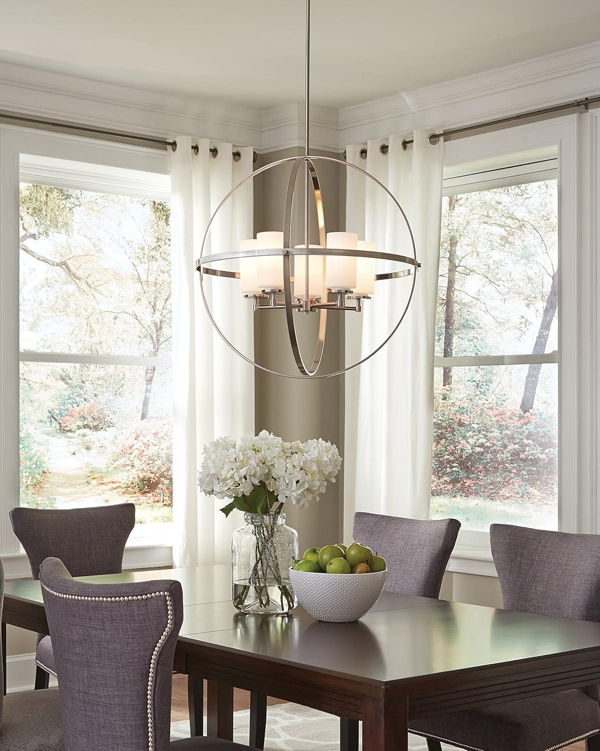 Alturas 1-Light Brushed Nickel Hanging Pendant with LED Bulb