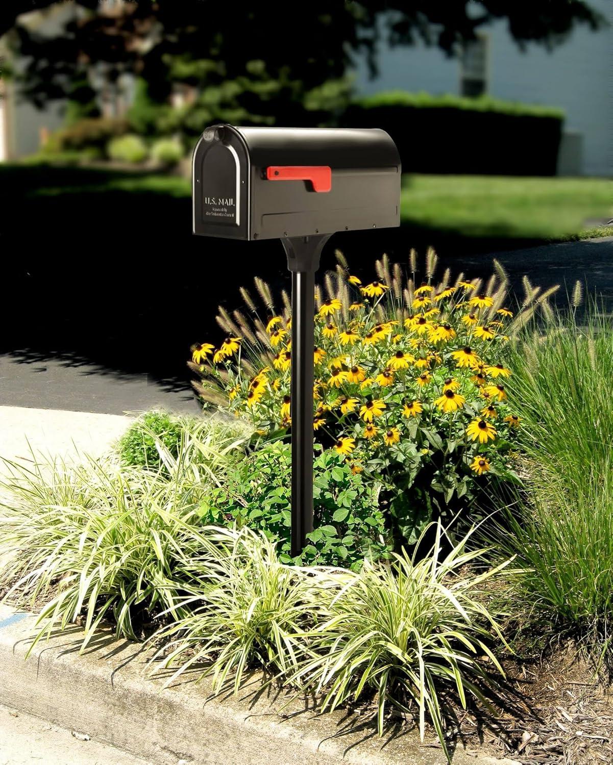 Architectural Mailboxes  MB1 Post Mount Mailbox & Ground Post Kit - Black - Medium