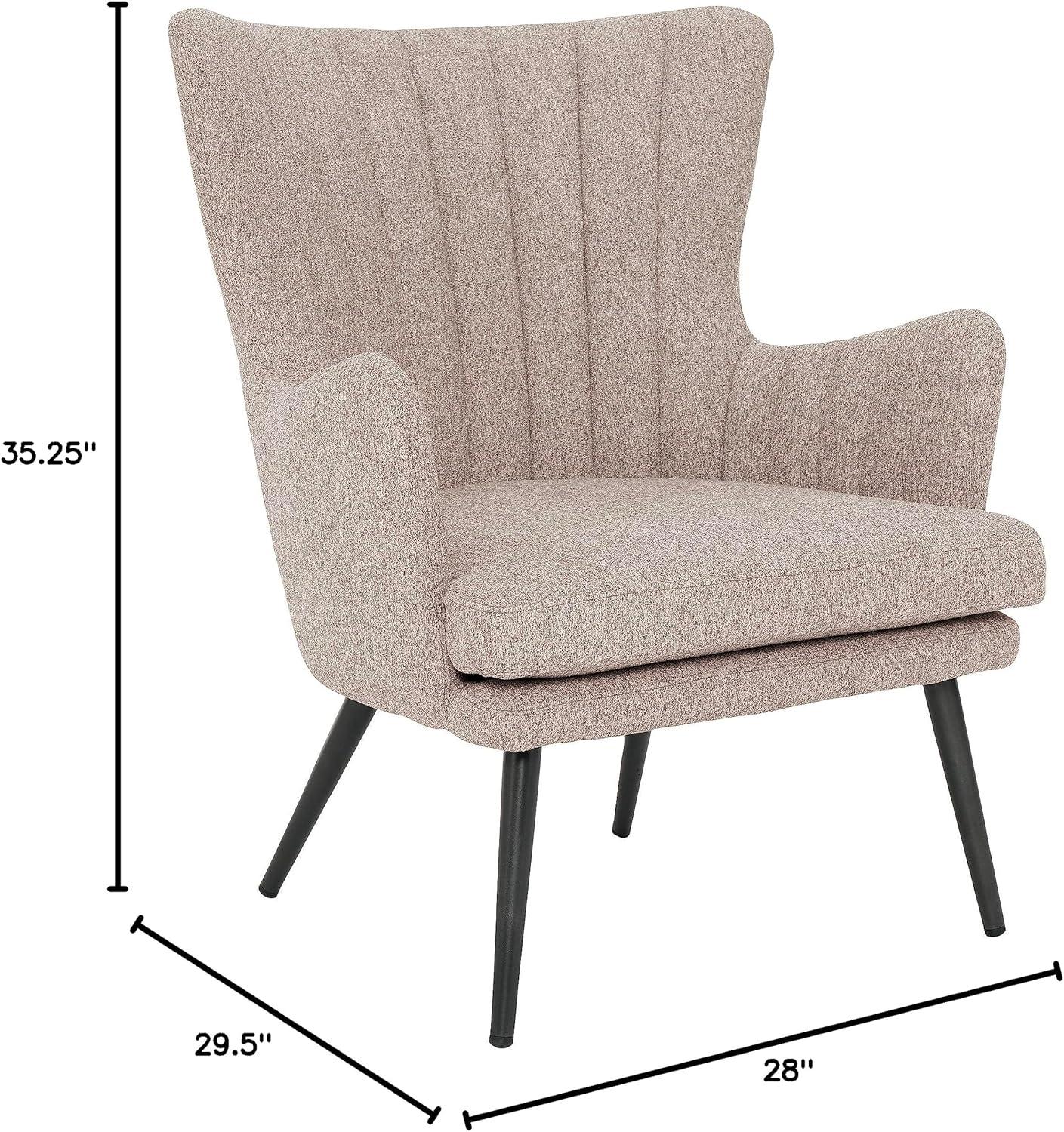 Jenson Accent Chair with Cappuccino Fabric and Grey Legs