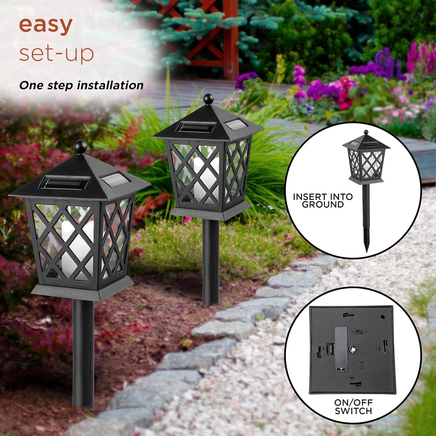 Black Solar Powered Integrated LED Pathway Light Pack