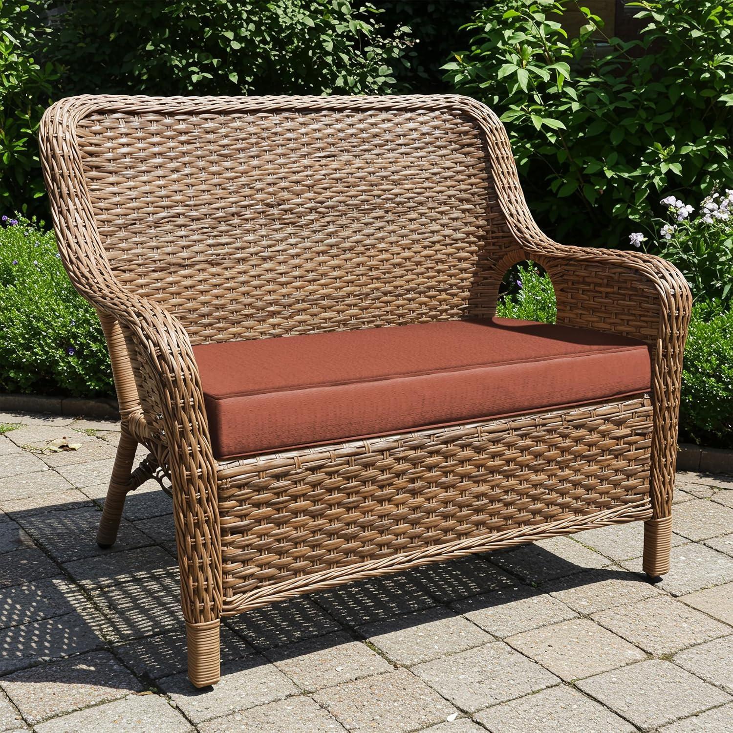 Classic Accessories Montlake FadeSafe Water-Repellent 48 x 18 x 3 Inch Outdoor Bench Cushion, Heather Henna