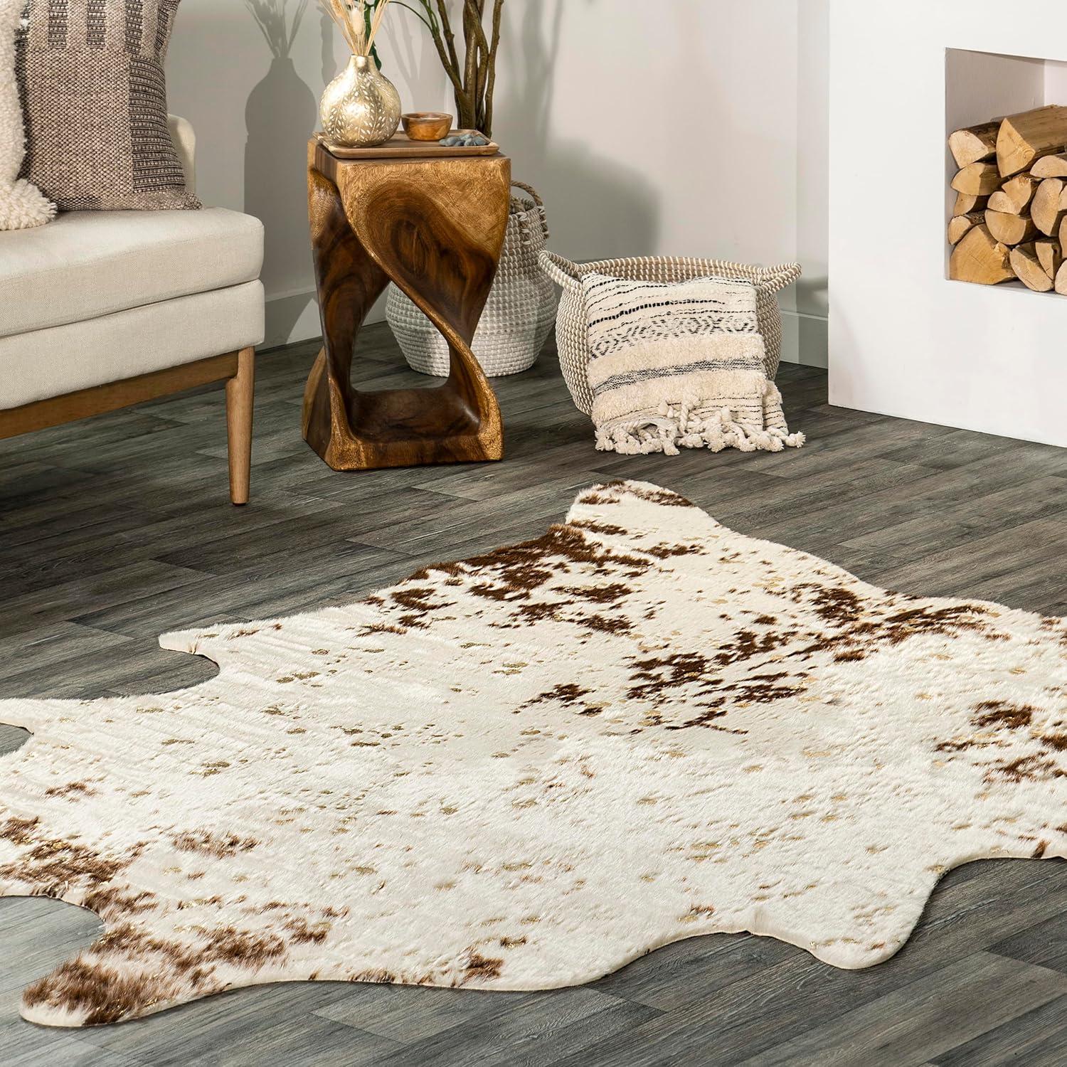 Nuloom Iraida Contemporary Faux Cowhide Indoor Area Rug