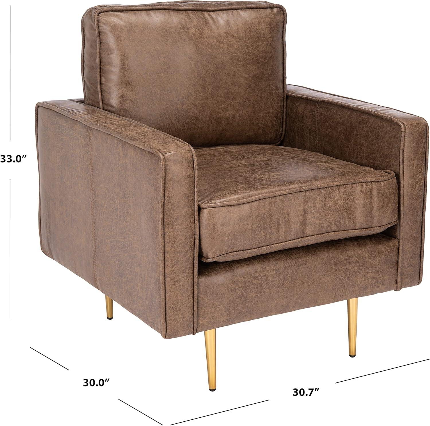 Paityn Accent Chair - ACH2000 - Brown/Gold - Safavieh