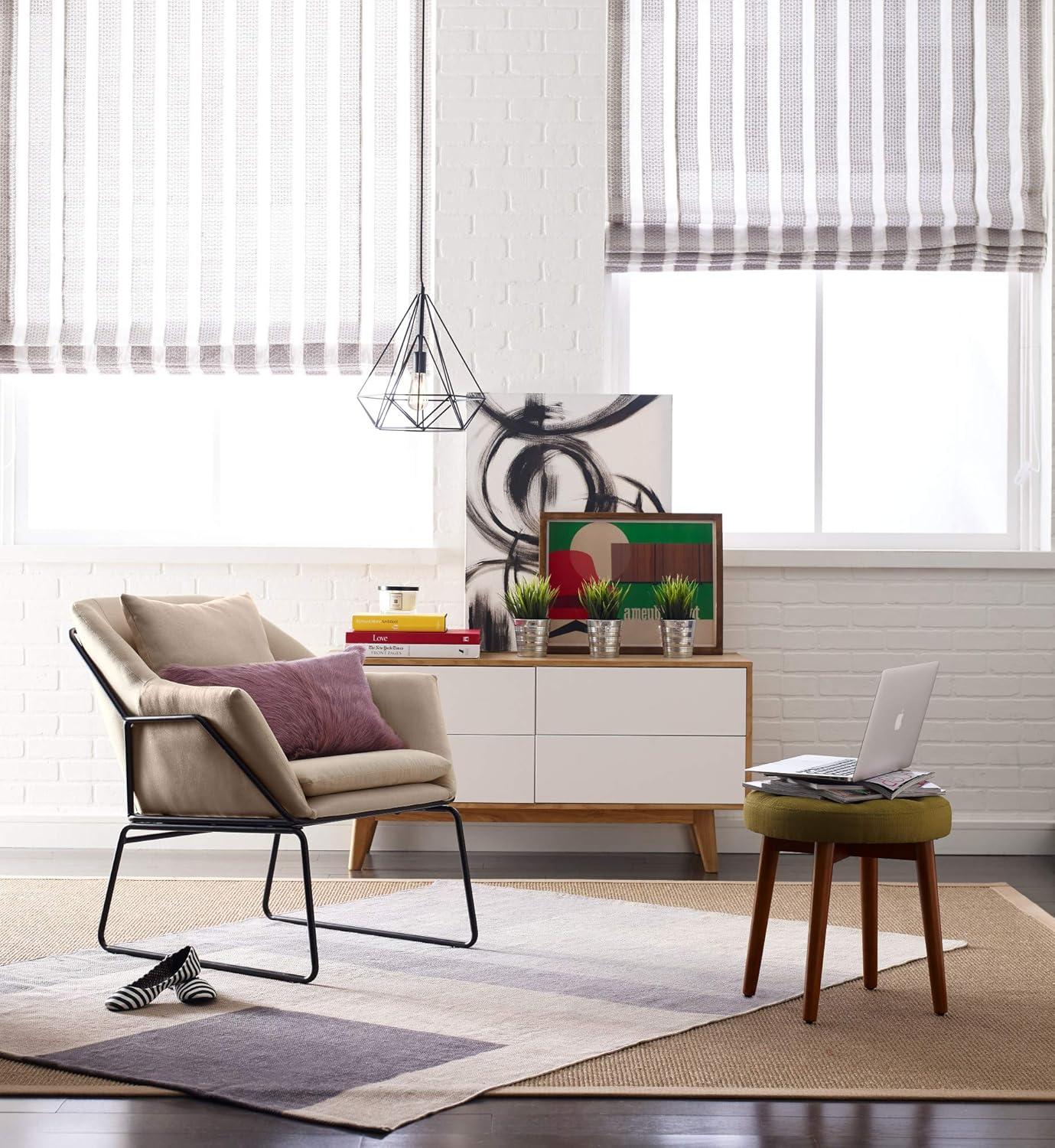 Adore Decor Odile Metal Frame Accent Chair Taupe: Plush Cushion, Parisian Inspired, 300lb Capacity