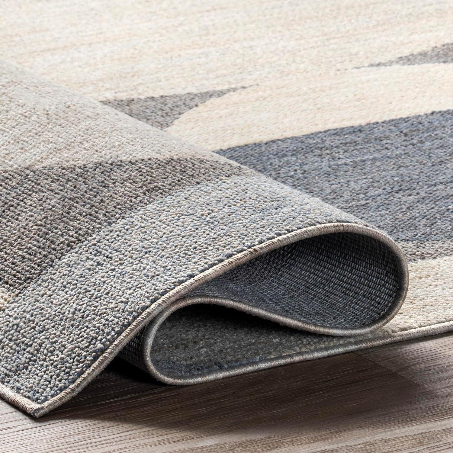 Nuloom Rhona Geometric 7x9 Indoor Area Rug for Living Room Bedroom Dining Room Kitchen, Grey/Ivory