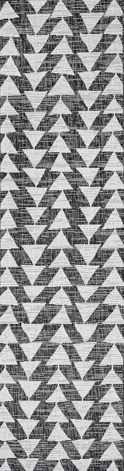 Andratx Black/Ivory Geometric Synthetic Indoor/Outdoor Rug