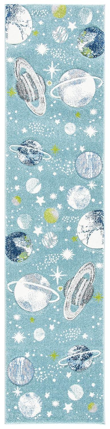 Carousel Kids  CRK103 Loomed Indoor Runner Rug - Teal/Ivory - 2'x8' - Safavieh