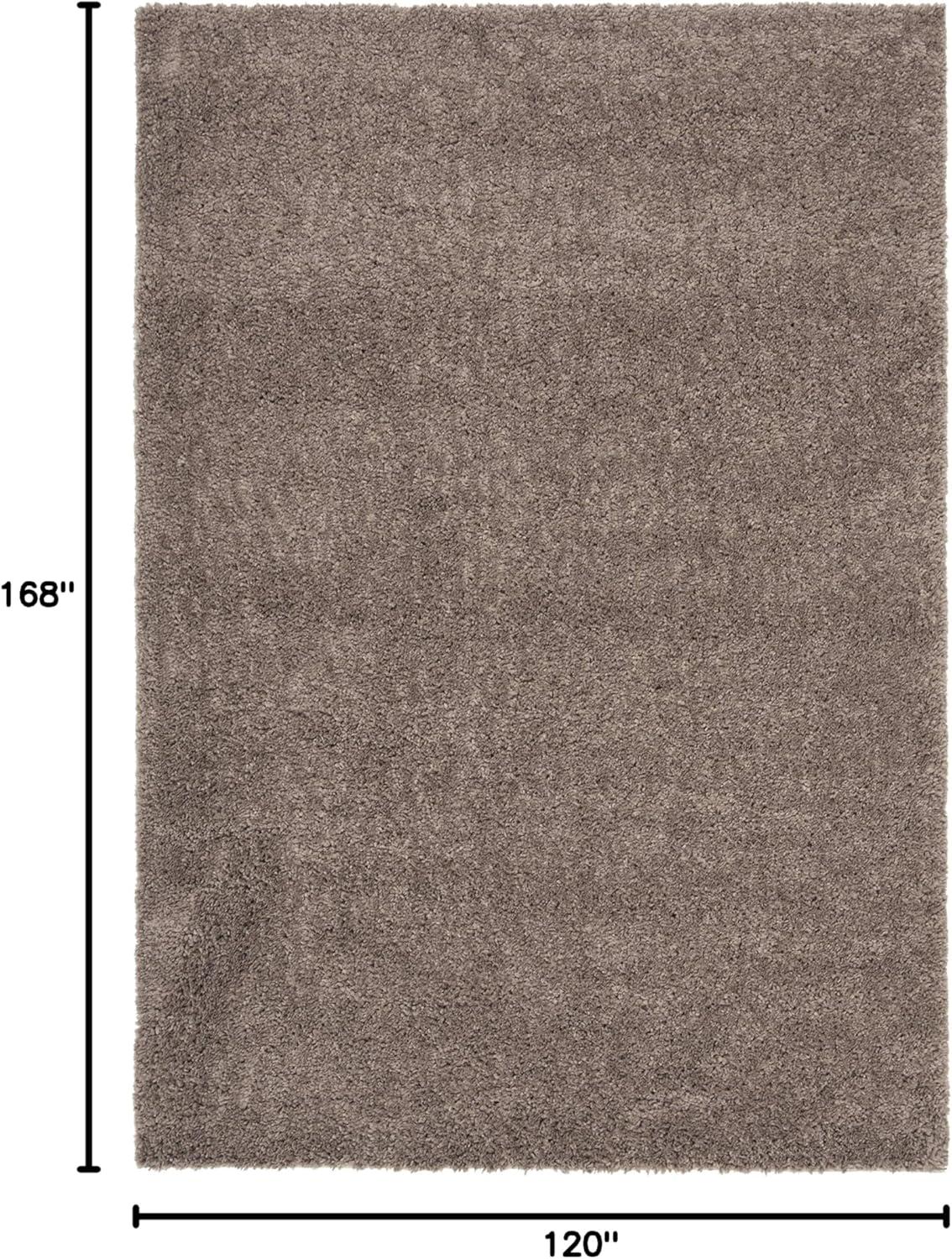 SAFAVIEH August Carlene Solid Plush Shag Area Rug, Taupe, 10' x 14'