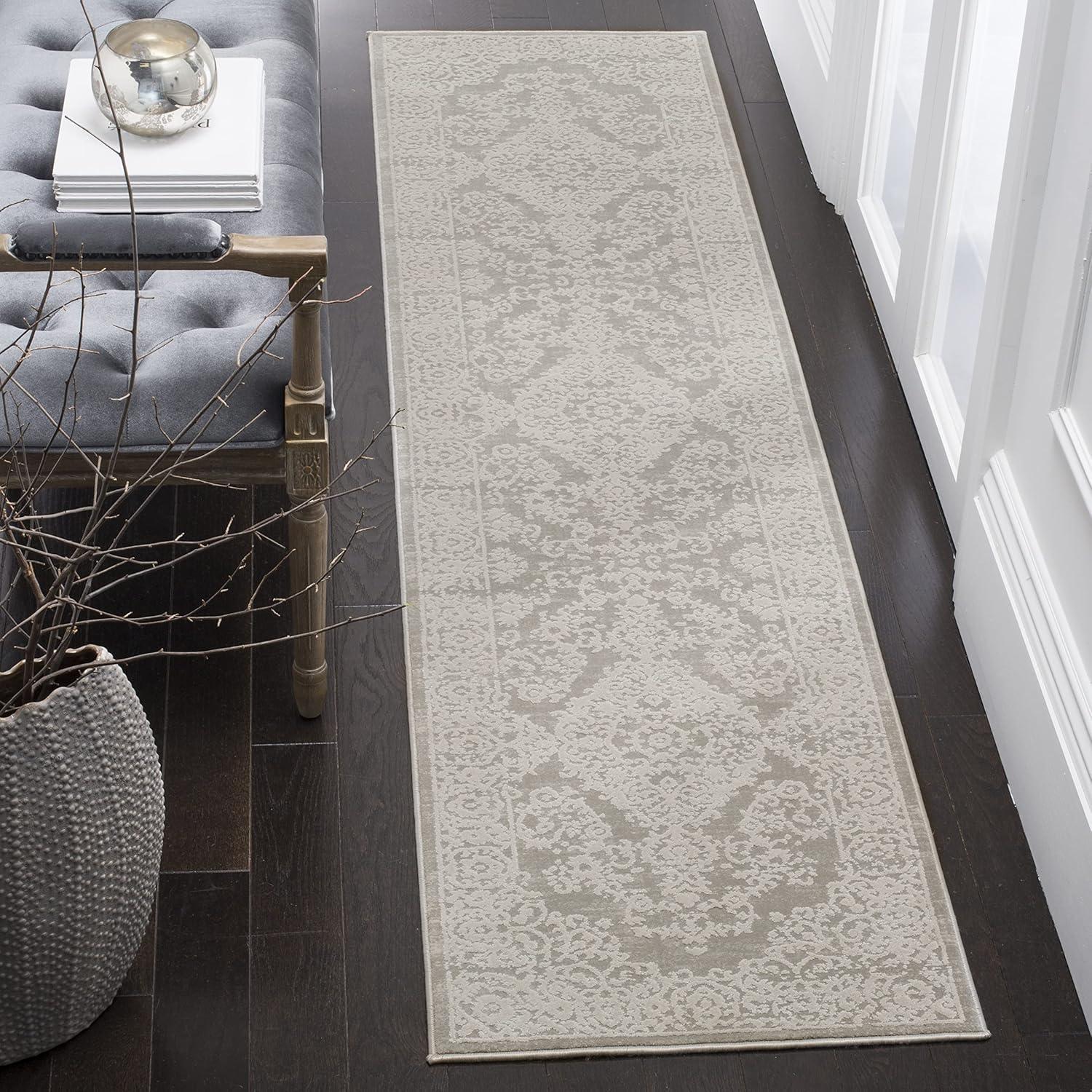 Princeton PRN713 Power Loomed Indoor Runner Rug - Grey/Beige - 2'x10' - Safavieh.
