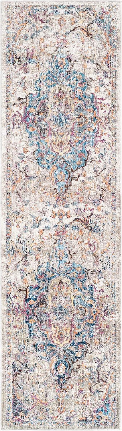Bristol BTL350 Power Loomed Runner Rug - Blue/Light Grey - 2'3"x8' - Safavieh.