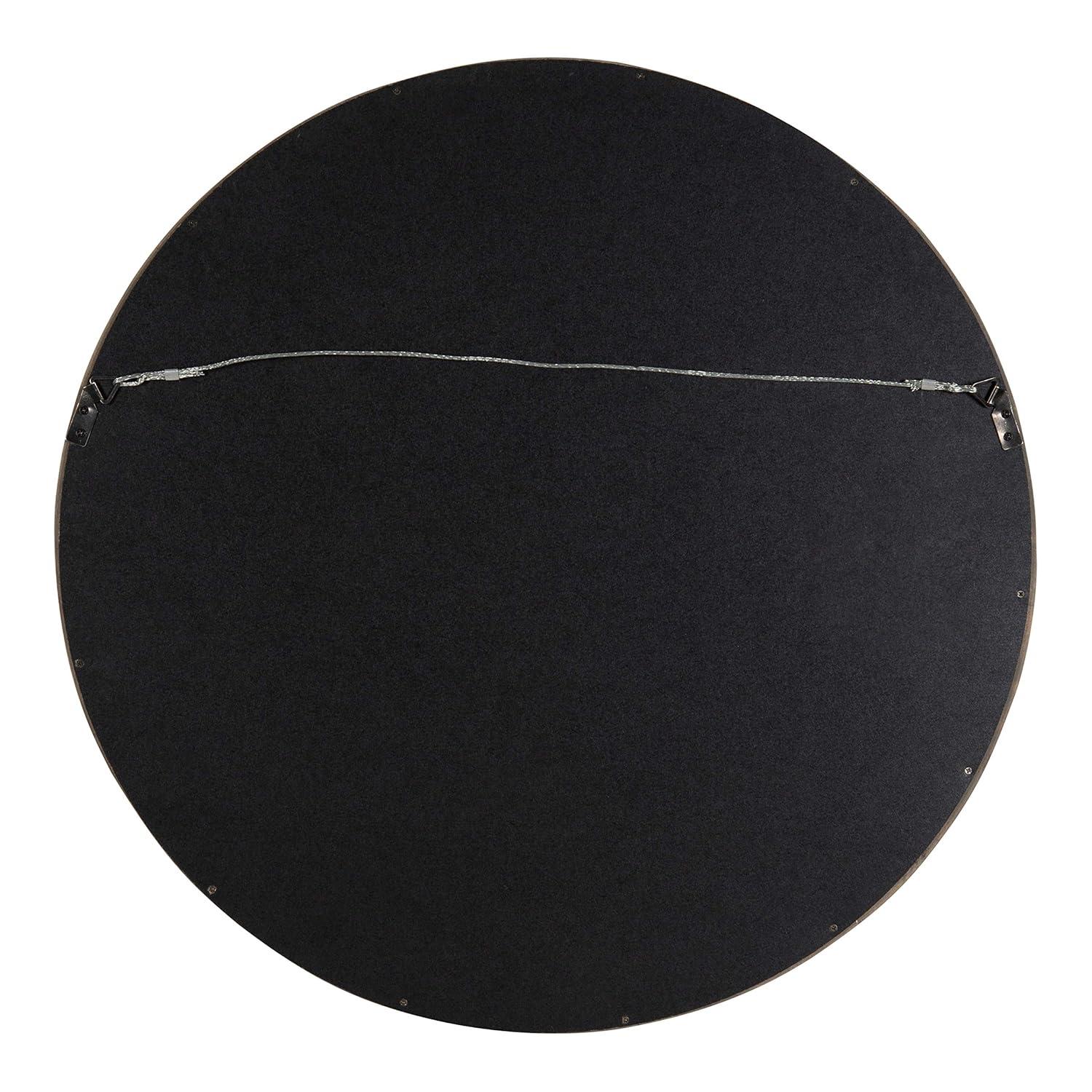 22" Hutton Round Wall Mirror Gray - Kate & Laurel All Things Decor: Wood Frame, Wall Mount, Modern Decor