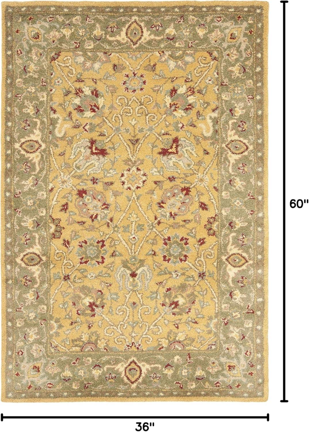 Antiquity AT21 Hand Tufted Indoor Accent Rug - Gold - 3'x5' - Safavieh