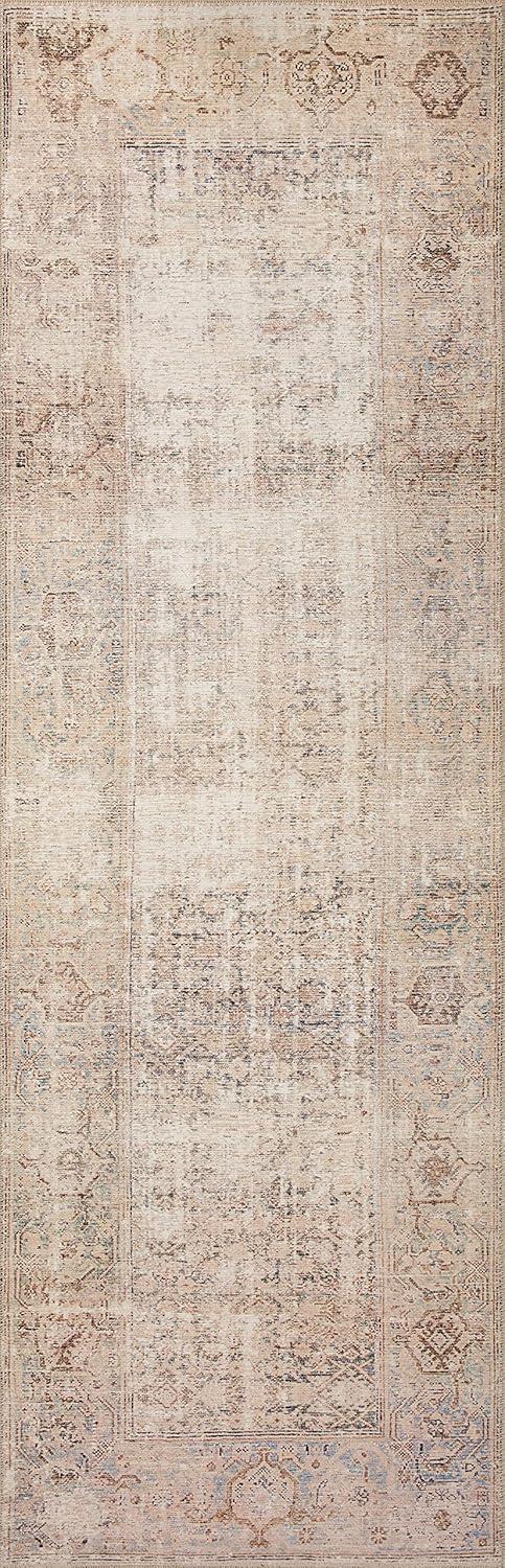 Ivory Oceanic Vintage Rectangular Synthetic Area Rug