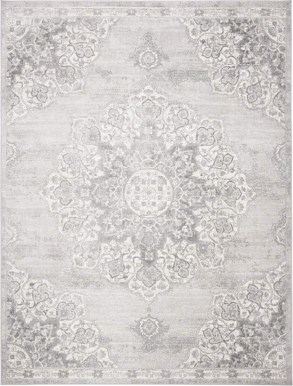 SAFAVIEH Brentwood Dimitri Floral Bordered Area Rug, 12' x 18', Grey/Ivory