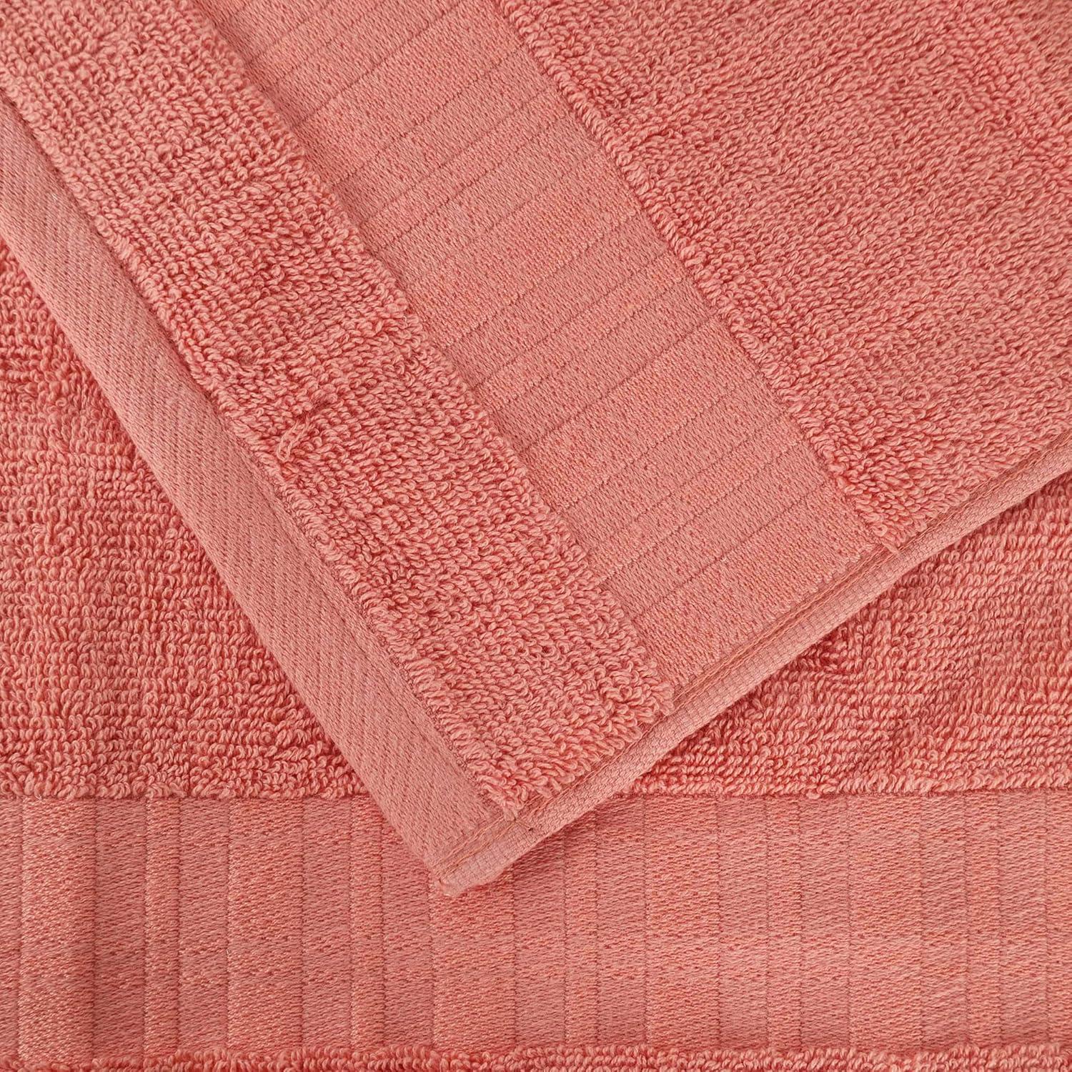 Superior Larissa 8-Piece Cotton Embroidered Towel Set, Coral