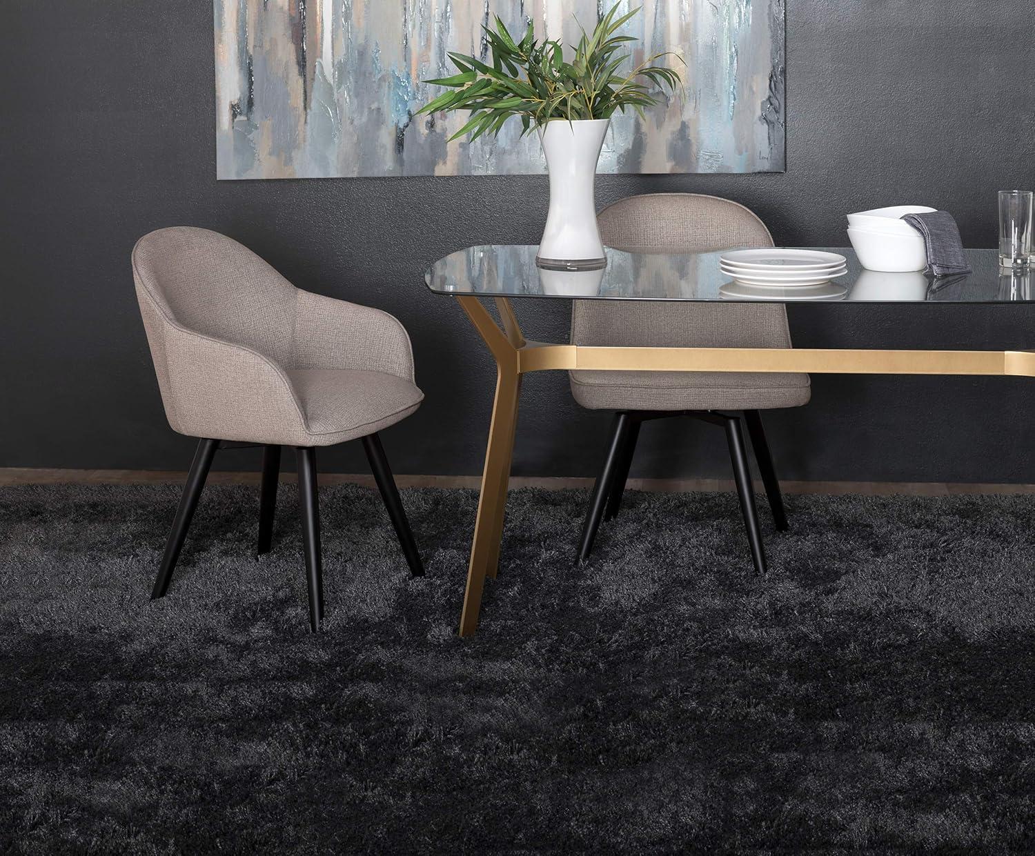 Dome Swivel Armchair Tan - Studio Designs Home: Metal Frame, Polyester Upholstery, Office Use