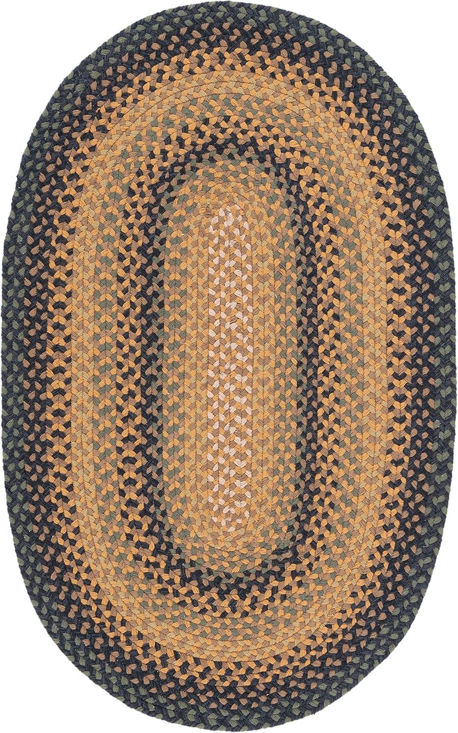 Braided BRD651 Flat Weave Indoor Accent Rug - Yellow/Red - 3'x5' Oval - Safavieh