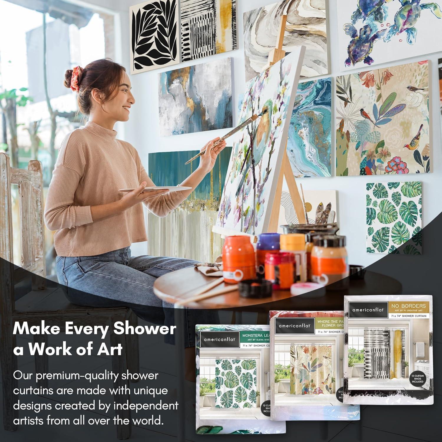 Floral Shower Curtain Where the Passion Flower Grows by PI Creative Art