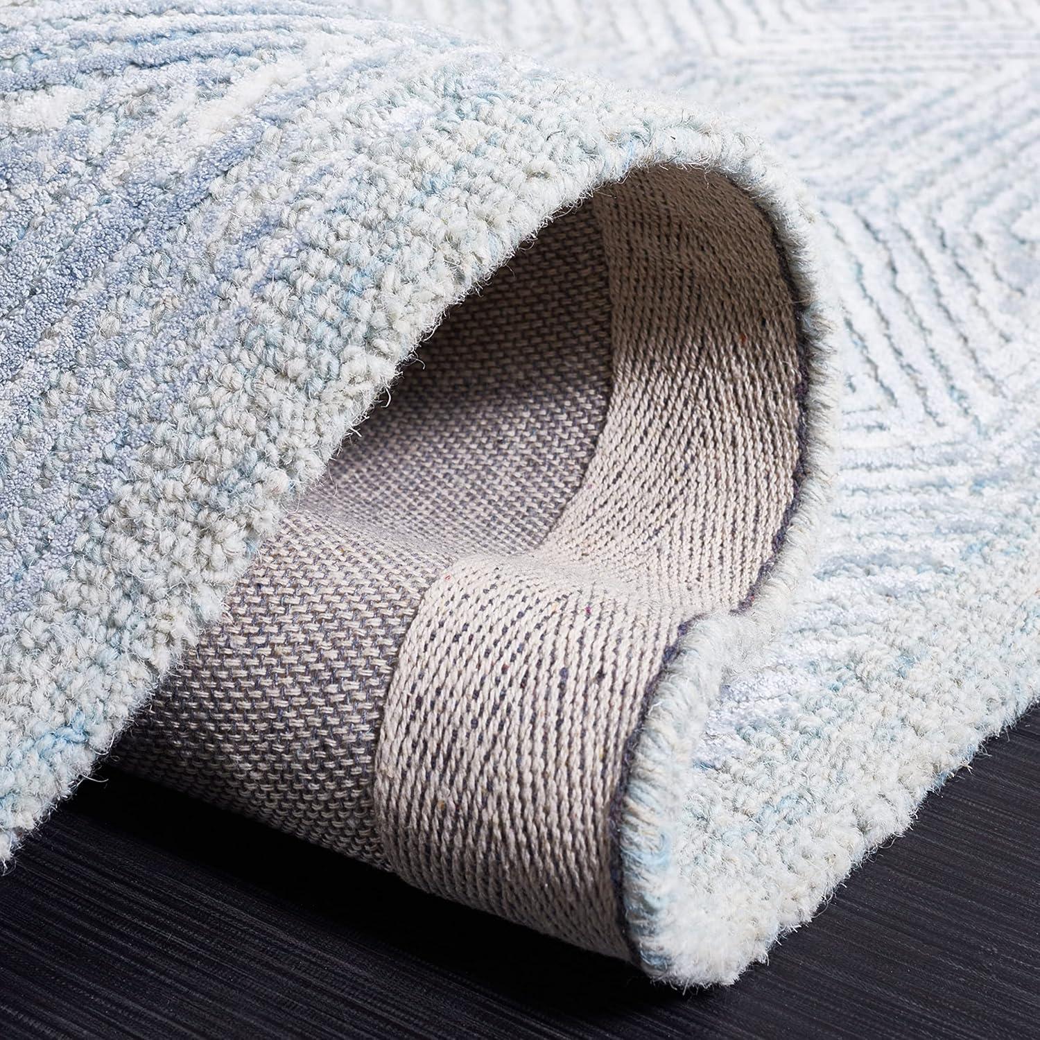 Soho SOH127 Hand Tufted Indoor Area Rug - Blue/Grey - 8'x10' - Safavieh