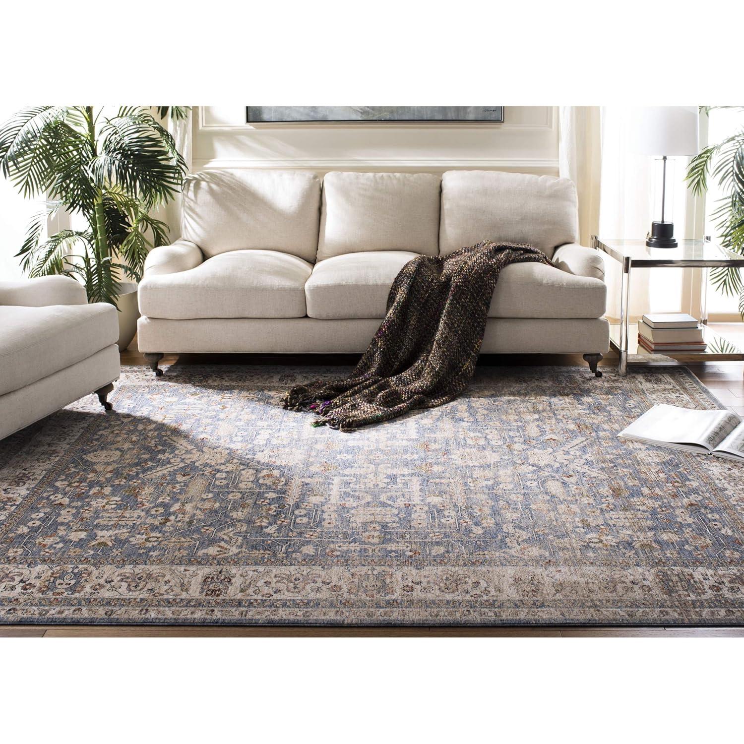 Heirloom HRL704 Power Loomed Area Rug - Light Blue/Ivory - 8'x10' - Safavieh.