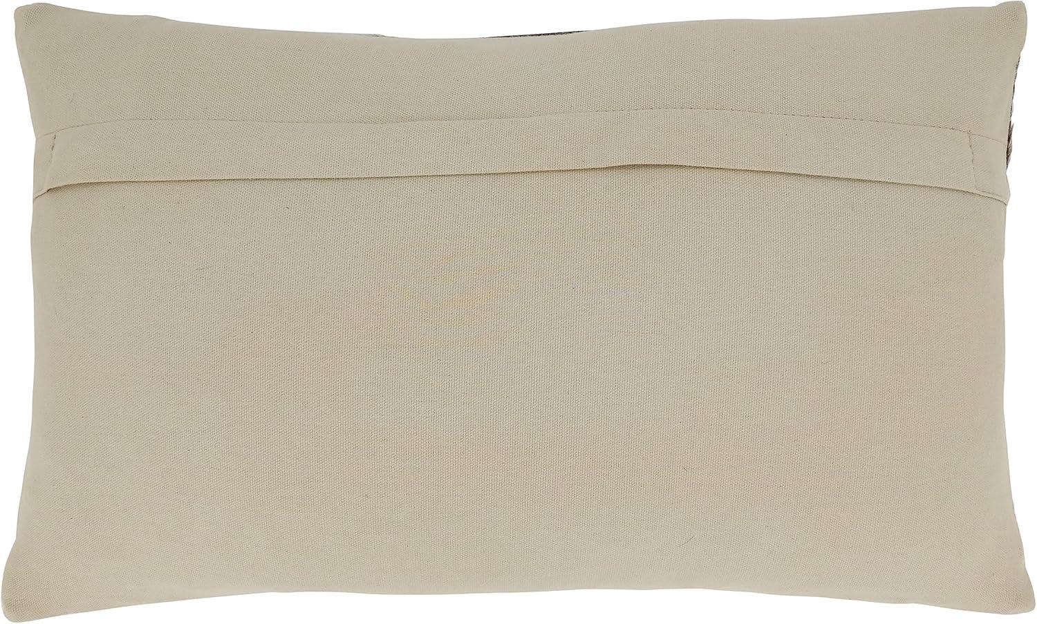 Saro Posh Collection Striped Leather/Suede Pillow Cover