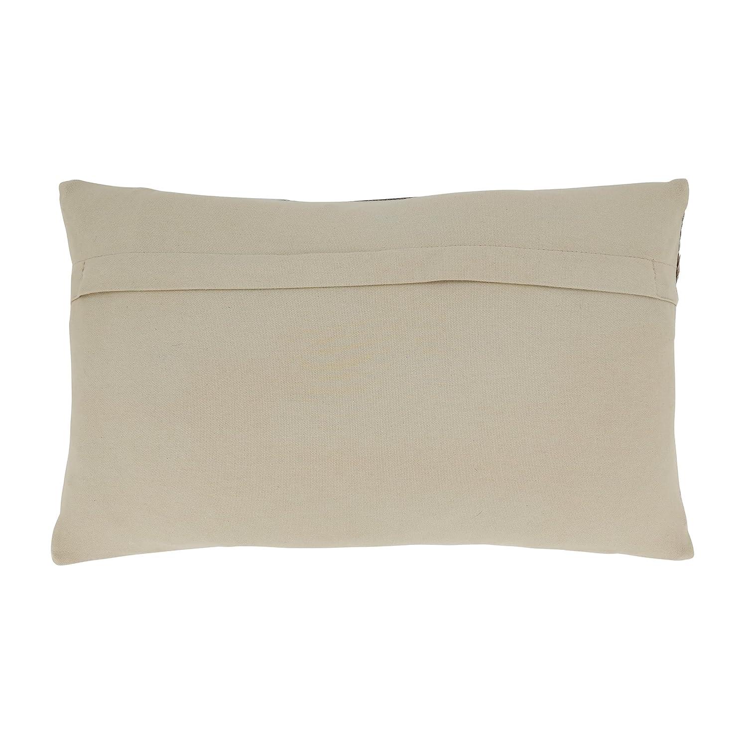 Saro Posh Collection Striped Leather/Suede Pillow Cover